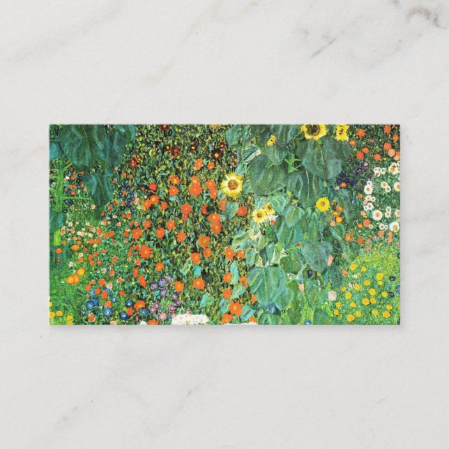 Carte De Visite Farm Garden With Sunflowers Gustav Klimt (Devant)