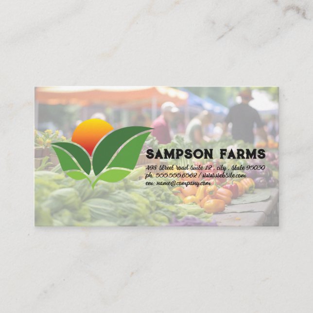 Carte De Visite Farmers Market | Nature Logo (Devant)