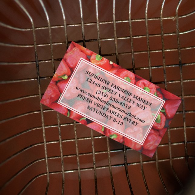 Carte De Visite Farmers Market Rouge Bell Poivre Produit Vendeur (Créateur téléchargé)