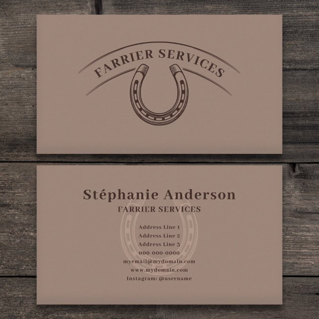 Carte De Visite Farrier et fer à cheval (Farrier & Horseshoe Business Card)