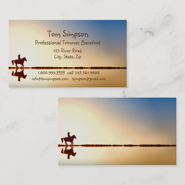 Carte De Visite Farrier Farrier Trimmer Horse équitation Hotte de  (Devant / Derrière)