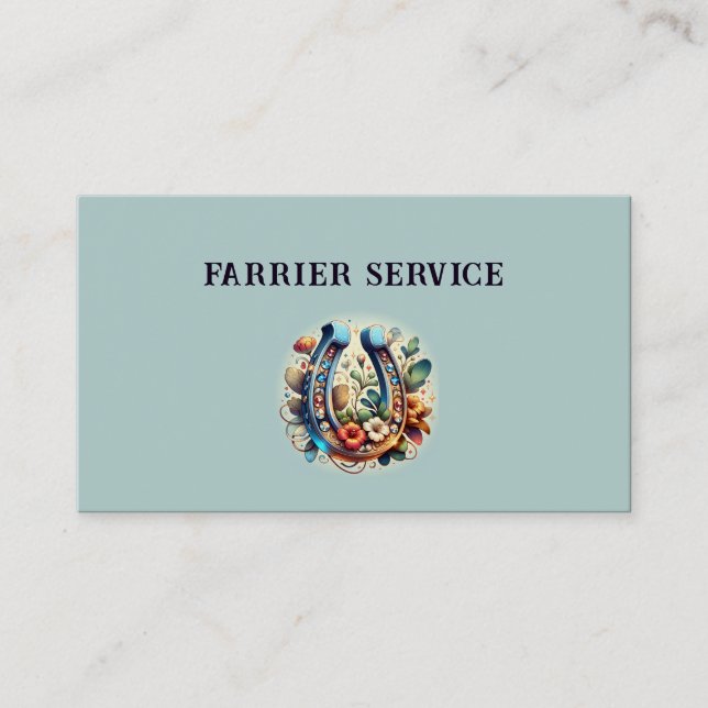 Carte De Visite Farrier Horseshoe Service Bois (Devant)