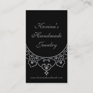 Carte de visite fascinant orné de bijoux, argent