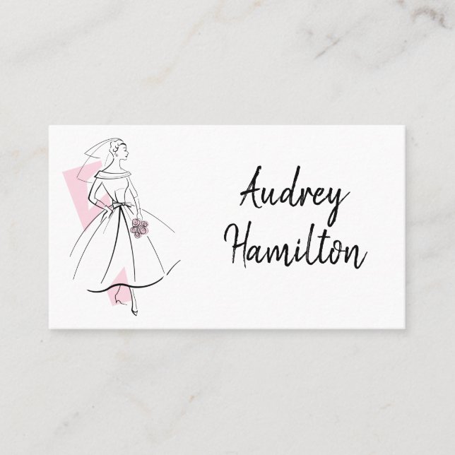 Carte de visite Fashion Bride Rose (Devant)