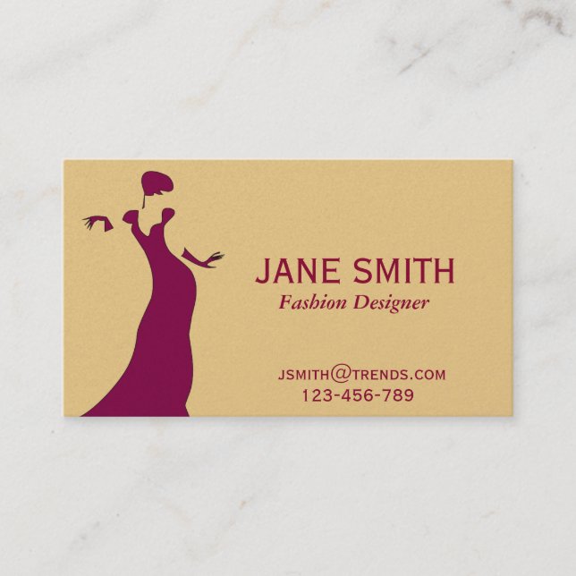 Carte De Visite Fashion Designer freelance professionnel (Devant)