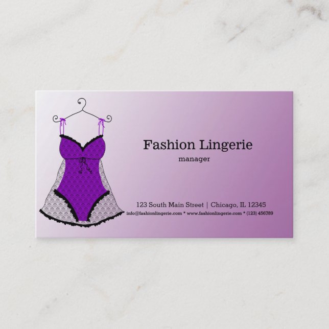 Carte De Visite Fashion Lingerie (Devant)