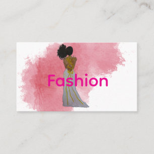 Carte De Visite Fashionista noire avec afro puff latéral