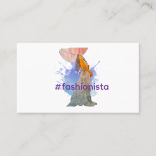 Carte De Visite Fashionista noire avec tresses