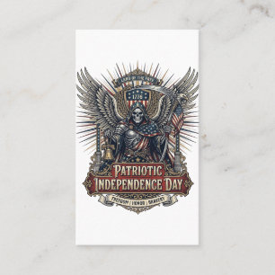 Carte De Visite Faucheuse Chrome Patriotique Squelette & Re