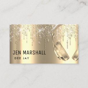Carte De Visite fausse feuille d'or points de pluie écouteurs de m
