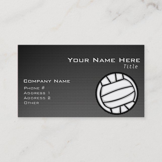 Carte De Visite Faux Carbon Fiber Volleyball (Devant)