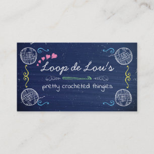 Carte De Visite Faux Chalkboard crochet boule de fils de fabricati