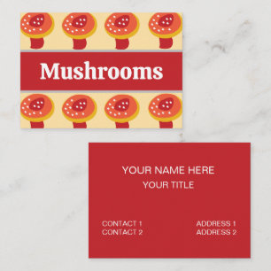 Carte De Visite Faux Champignon Rouge Jaune