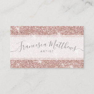 Carte De Visite Faux Chic Rose Gold Parties scintillant Sparkle