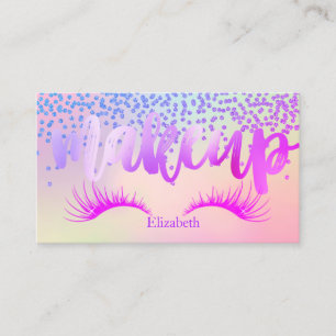 Carte De Visite Faux Cils Diamants Holographiques Modernes Chic