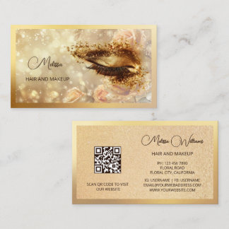 Carte De Visite Faux cils en or Make Up