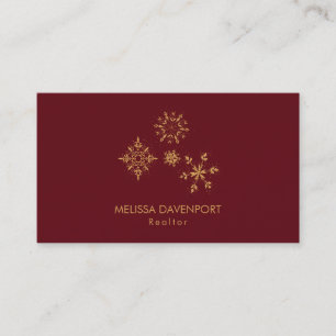 Carte De Visite Faux de neige en or