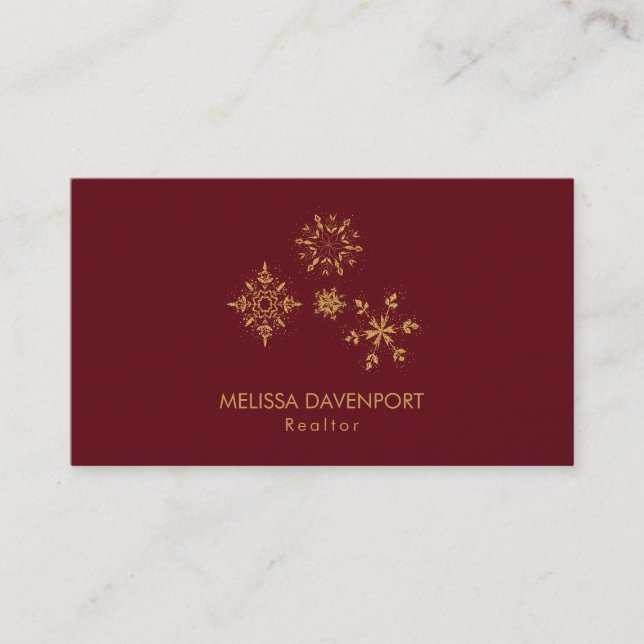 Carte De Visite Faux de neige en or (Devant)