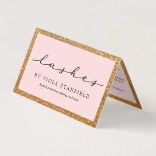 Carte De Visite Faux Gold & Blush Pink Lashes Afcare