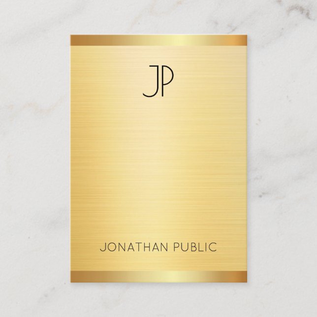 Carte De Visite Faux Gold Elegant Modèle professionnel personnalis (Devant)