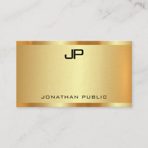 Carte De Visite Faux Gold Élégant Monogramme Moderne Professionn