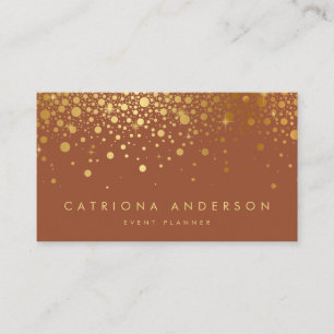 Carte de visite Faux Gold Foil Confetti   Terracot