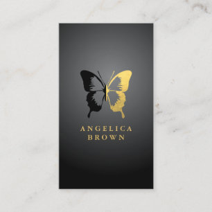 Carte De Visite Faux Gold Foil et Black Butfly