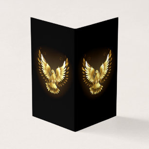 Carte De Visite Faux Gold Foil Peace Dove en noir
