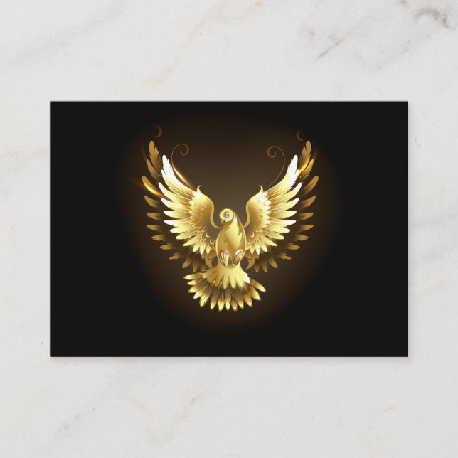 Carte De Visite Faux Gold Foil Peace Dove en noir (Devant)