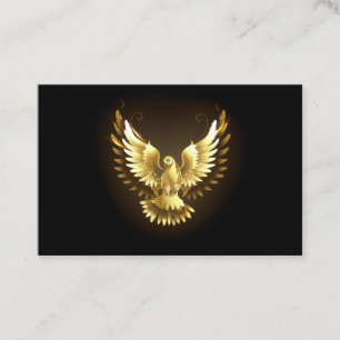 Carte De Visite Faux Gold Foil Peace Dove en noir
