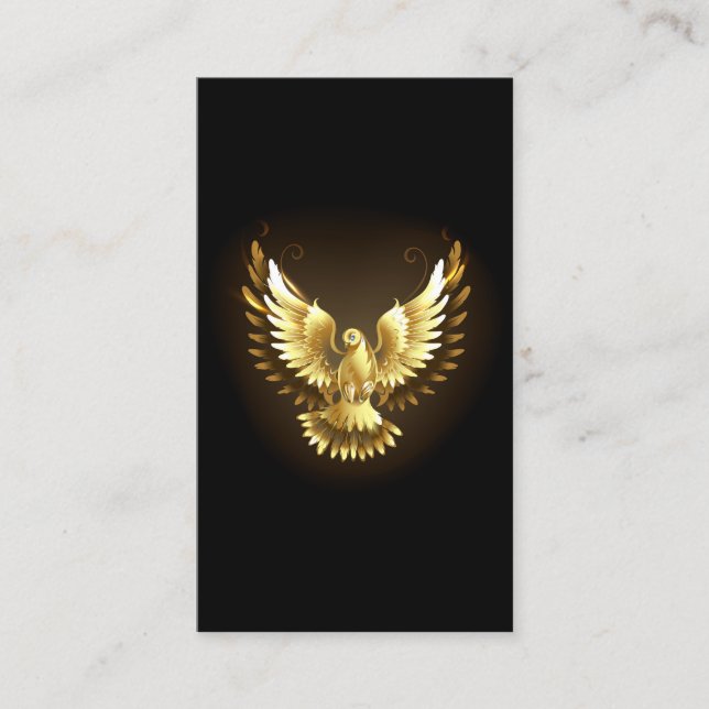 Carte De Visite Faux Gold Foil Peace Dove en noir (Devant)