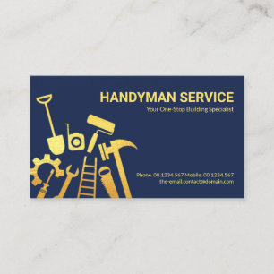 Carte De Visite Faux Gold Handyman Outils Accueil Rénovation