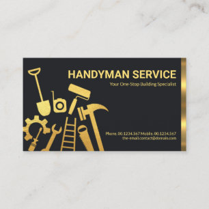 Carte De Visite Faux Gold Handyman Outils Home Réparations