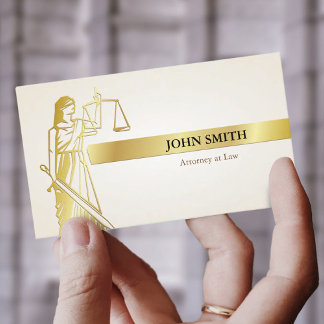 Carte De Visite Faux Gold Lady Justice Procureur professionnel