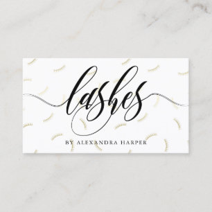 Carte De Visite Faux Gold Lashes Artiste de calligraphie