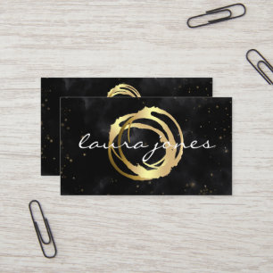 Carte De Visite Faux Gold Peint Cercle Designer