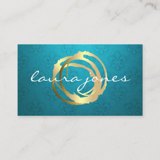 Carte De Visite Faux Gold Peint Cercle Designer (Devant)