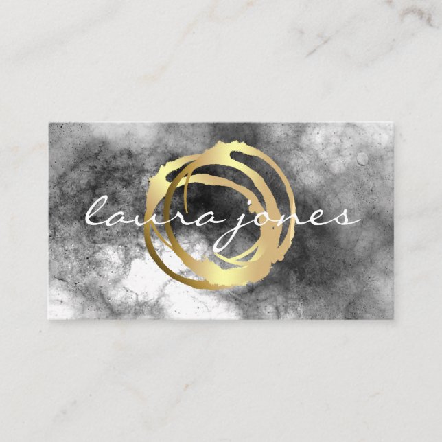 Carte De Visite Faux Gold Peint Cercle Designer (Devant)