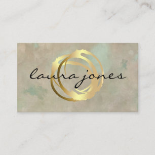 Carte de visite Faux Gold Peint Cercle Designer