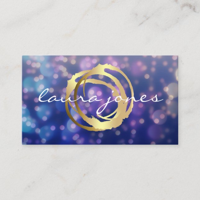 Carte de visite Faux Gold Peint Cercle Designer (Devant)