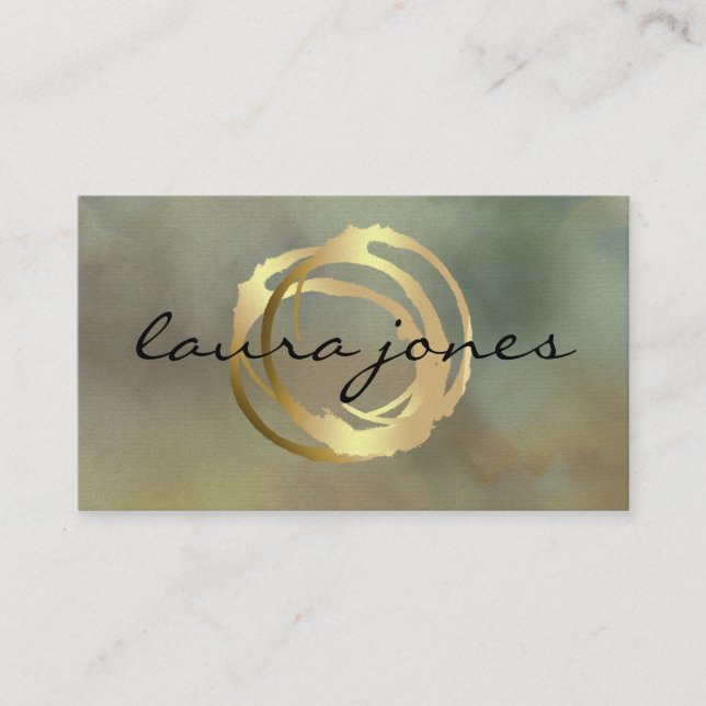 Carte De Visite Faux Gold Peint Cercle Designer (Devant)
