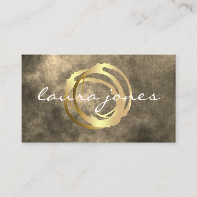 Carte De Visite Faux Gold Peint Cercle Designer (Devant)