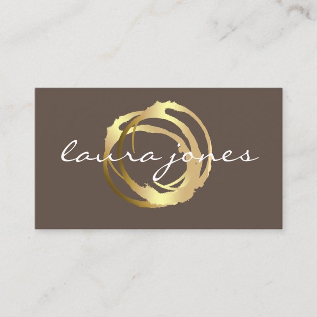Carte De Visite Faux Gold Peint Cercle Designer (Devant)