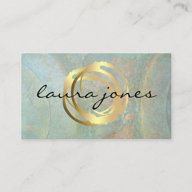 Carte de visite Faux Gold Peint Cercle Designer (Devant)