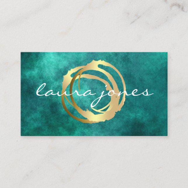 Carte De Visite Faux Gold Peint Cercle Designer (Devant)