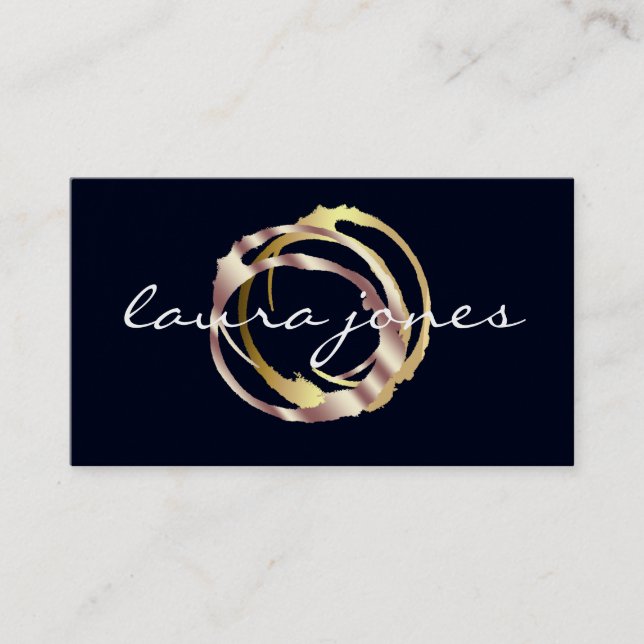 Carte De Visite Faux Gold Peint Cercle Designer (Devant)