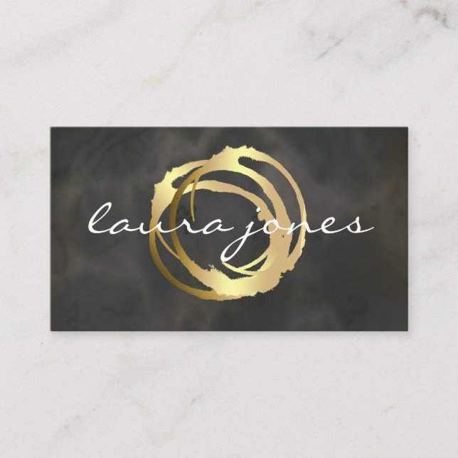Carte De Visite Faux Gold Peint Cercle Designer (Devant)