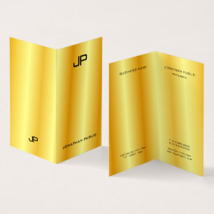 Carte De Visite Faux Gold Professional Élégant Monogramme moderne
