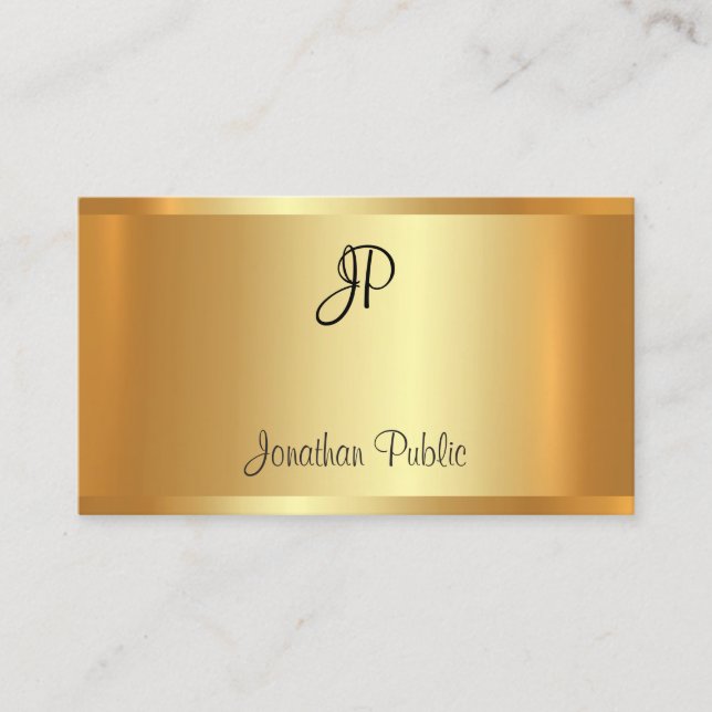 Carte De Visite Faux Gold Professionnel Élégant Moderne (Devant)