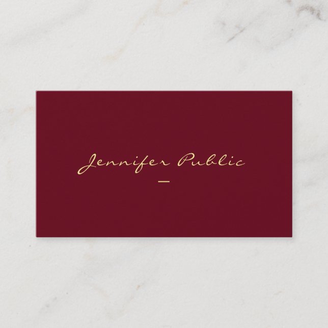 Carte De Visite Faux Gold Script Modèle Luxueux Premium Pearl (Devant)